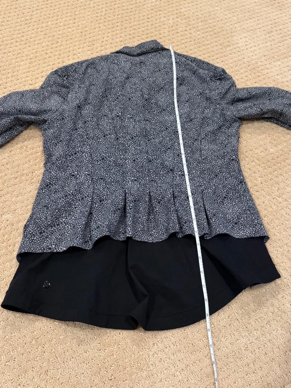 Lululemon Bust A Move Moto Jacket Plush Petal Black Ghost Peplum est. Size 10